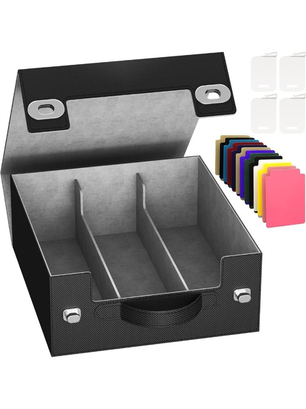 Large Trading Card Storage Box with Handle & Closure for 1700 Sleeved Cards